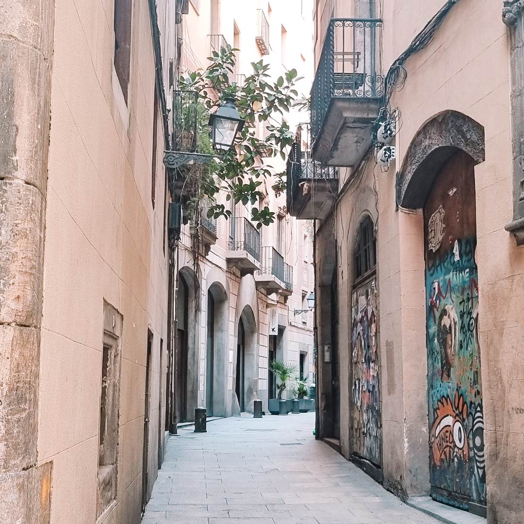 Gothic quarter alley in Barcelona